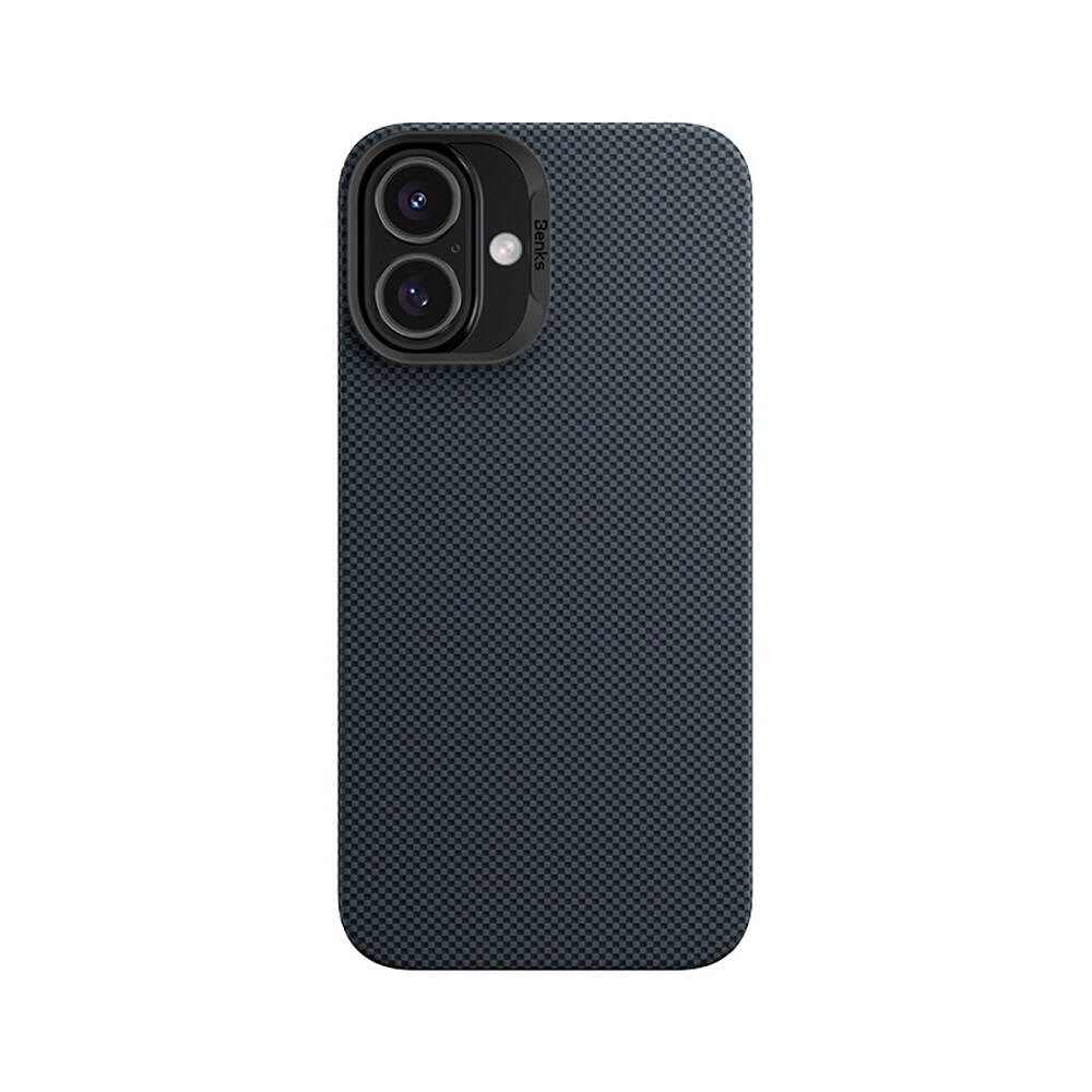 Apple iPhone 16 Plus Kılıf M-safe Şarj Özellikli Benks ArmorTint Serisi ArmorAir Kevlar Karbon Kapak