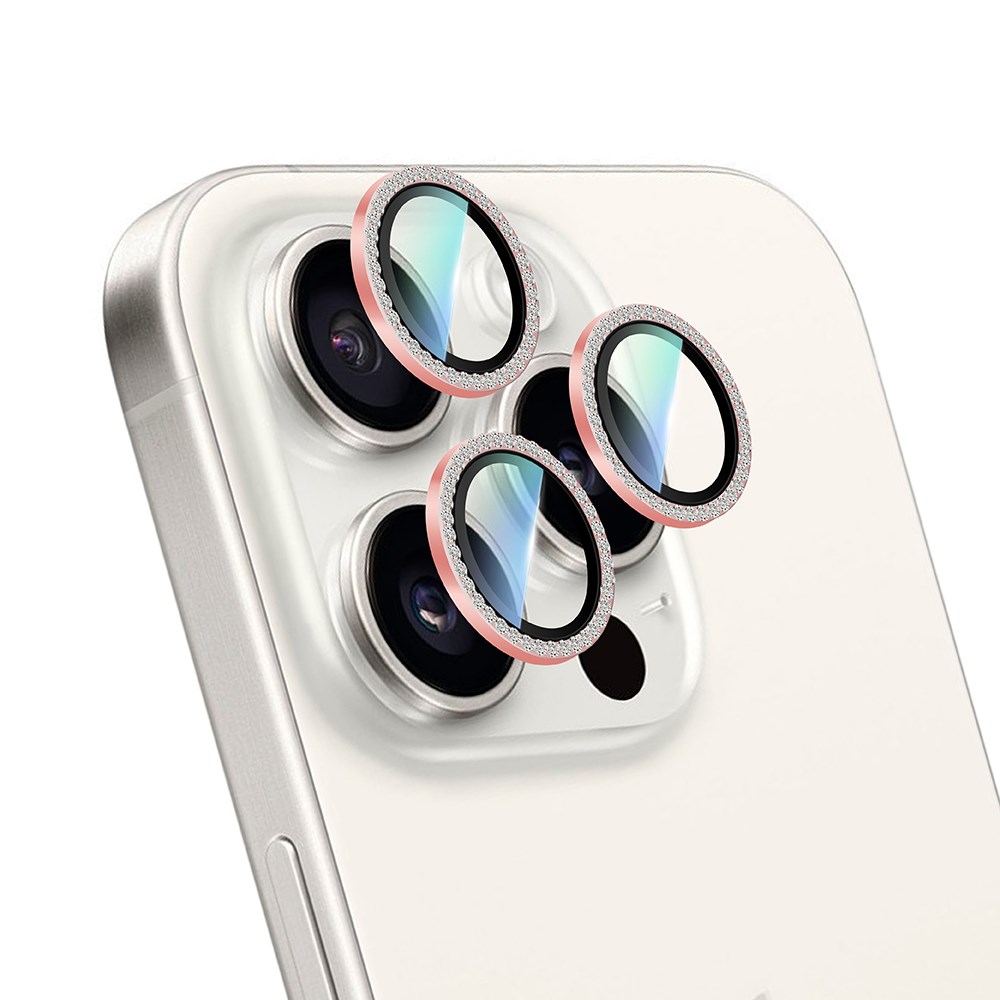 Apple iPhone 16 Pro CaseWorld Alloy Sparkling Diamond Serisi Taşlı Lens Koruyucu