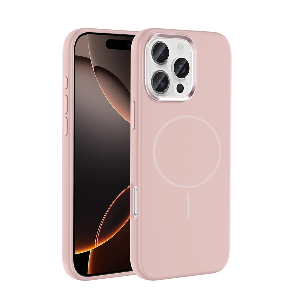 Apple iPhone 16 Pro Kılıf M-Safe Şarj Özellikli Metal Kamera Çerçeveli Zore Edi Silikon Kapak