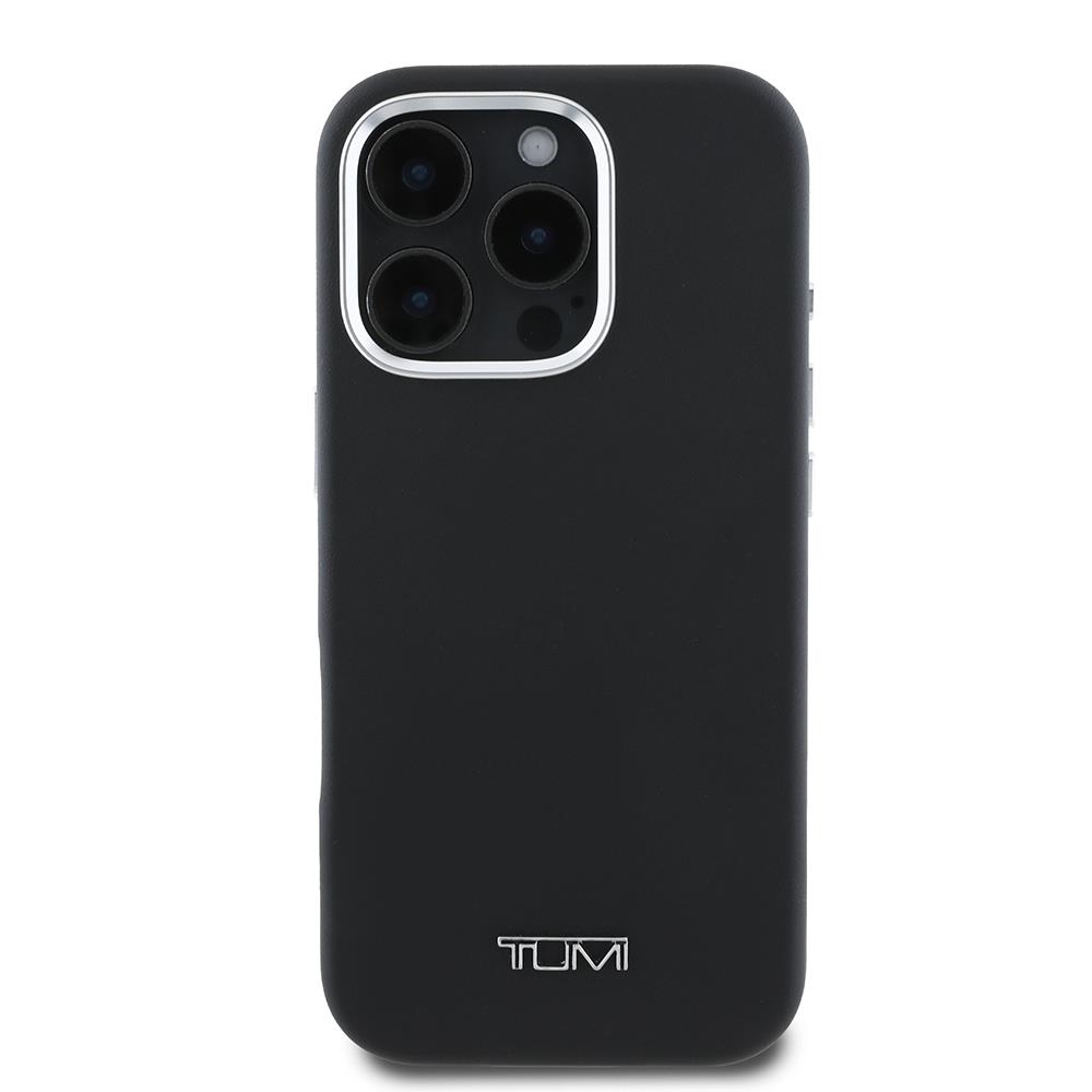 Apple iPhone 16 Pro Kılıf TUMI Orjinal Lisanslı M-safe Şarj Özellikli Metal Yazı Logolu PU Deri Kapak