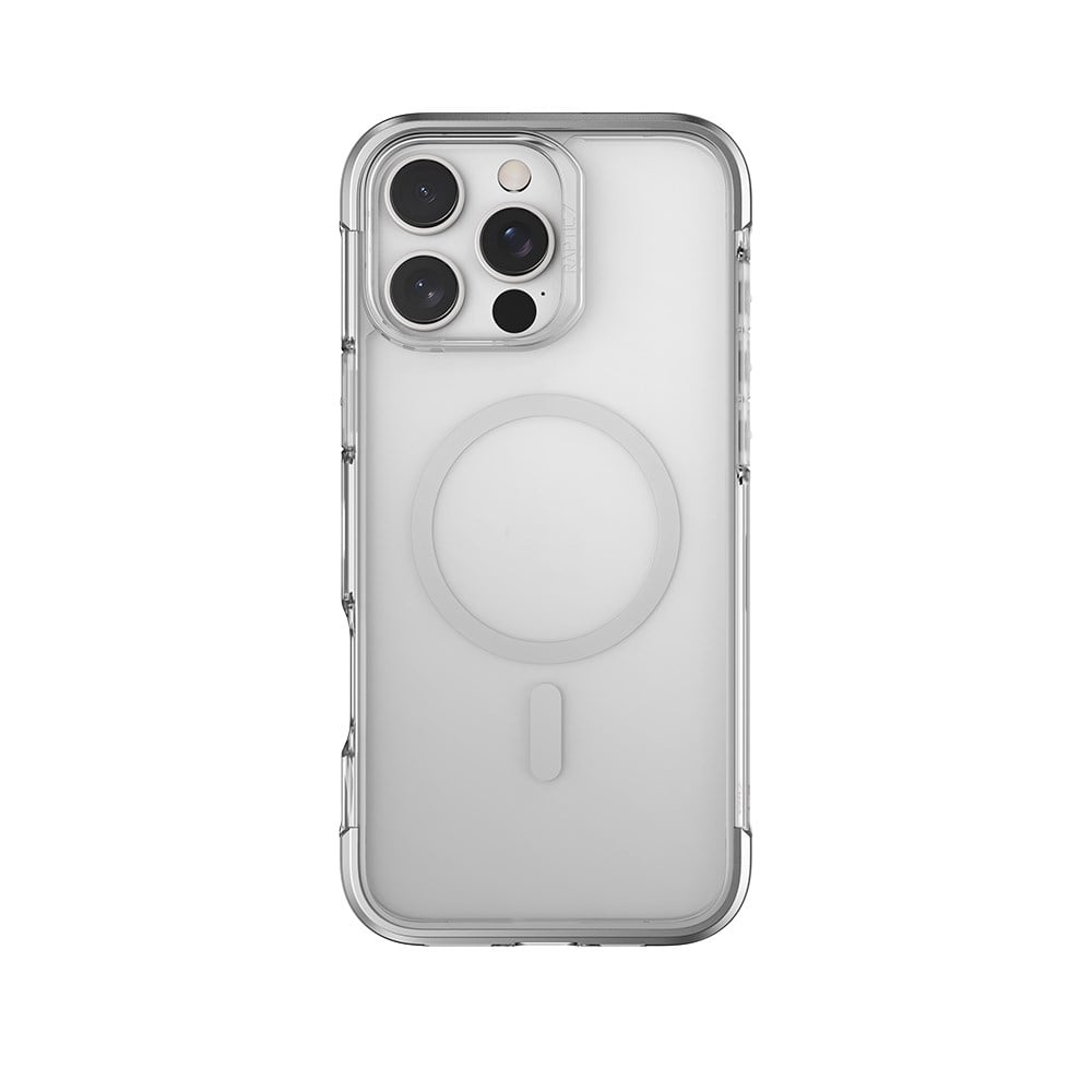 Apple iPhone 16 Pro Max Kılıf M-safe Şarj Özellikli Raptic Air Serisi Airbag Tasarımlı Metal Köşelikli Şeffaf Kapak