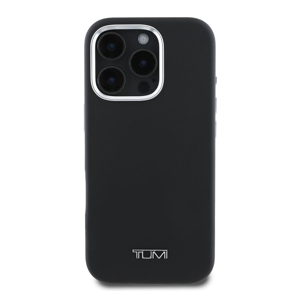 Apple iPhone 16 Pro Max Kılıf TUMI Orjinal Lisanslı M-safe Şarj Özellikli Metal Yazı Logolu PU Deri Kapak