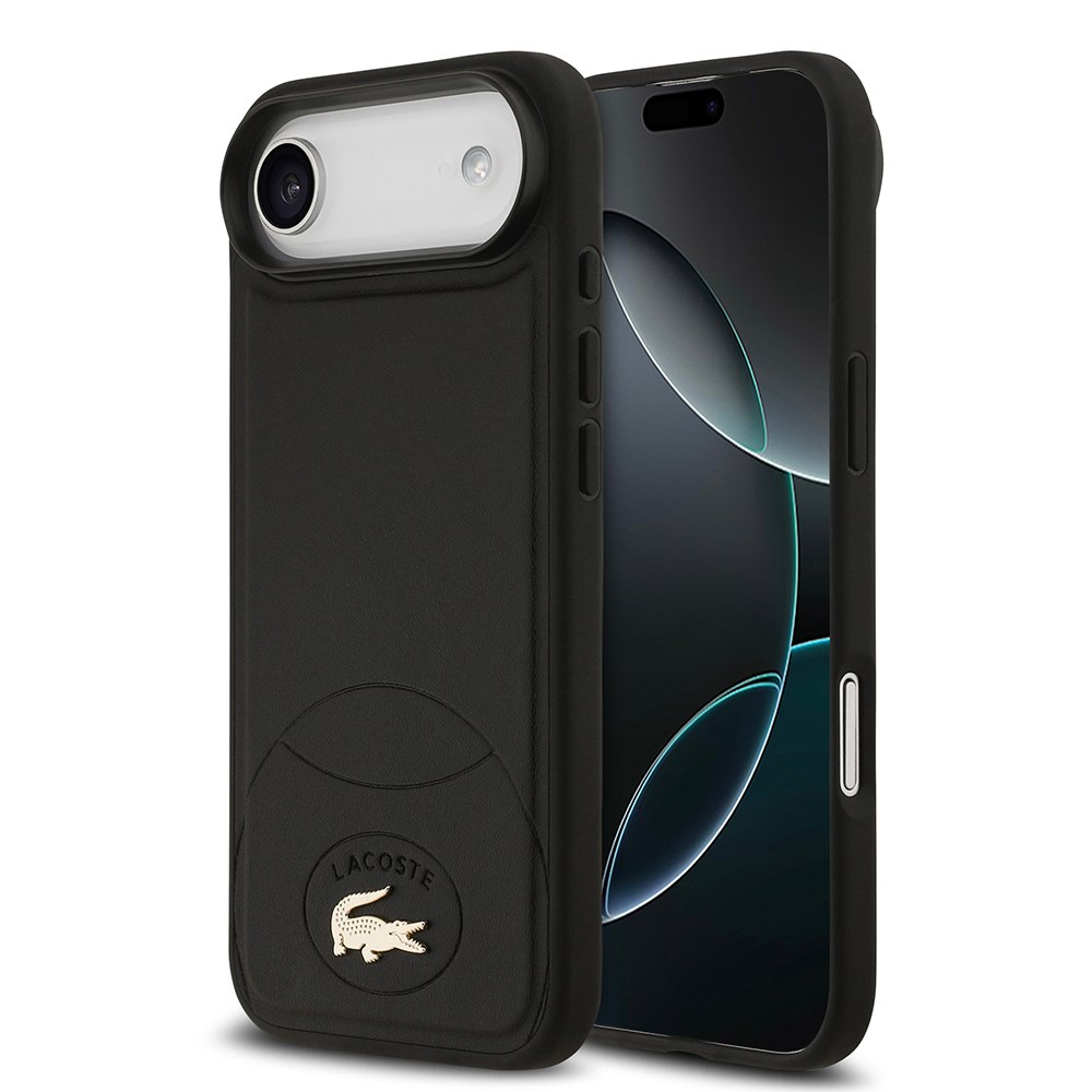 Apple iPhone 17 Air Kılıf Lacoste Orjinal Lisanslı M-safe Şarj Özellikli PU Deri Tasarımlı Metal Logolu Kapak