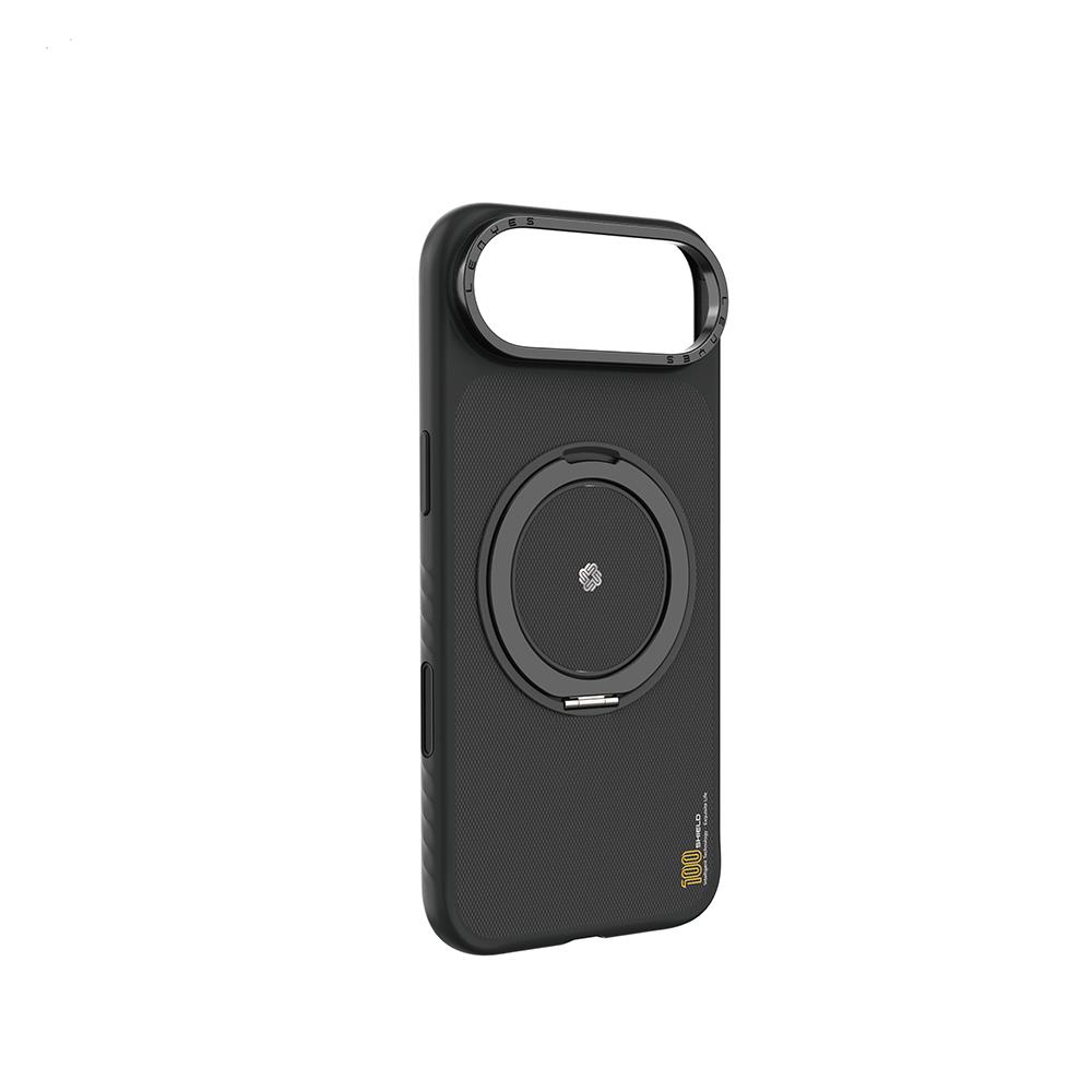 Apple iPhone 17 Air Kılıf M-safe Şarj Özellikli Metal Standlı Lenyes CK225 Kevlar Kapak