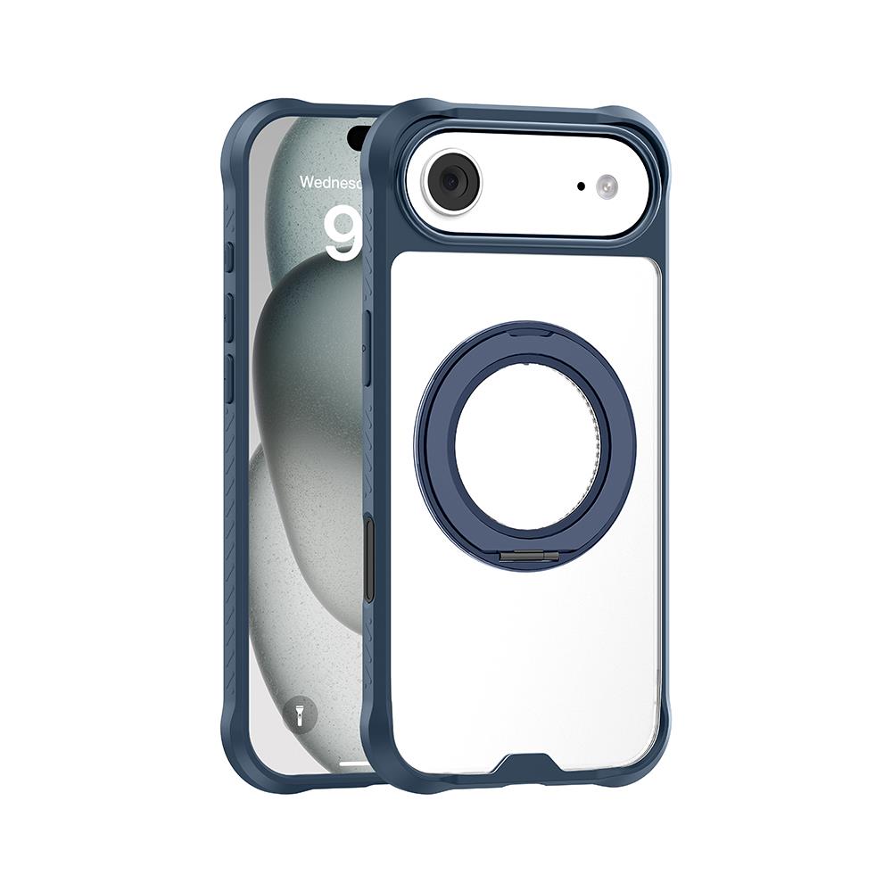 Apple iPhone 17 Air Kılıf M-safe Şarj Özellikli Parmak Ring Standlı Airbag Tasarımlı Mutural Obsidian Serisi Kapak