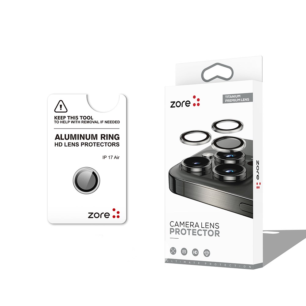 Apple iPhone 17 Air Zore CL-12 Premium Safir Parmak İzi Bırakmayan Anti-Reflective Kamera Lens Koruyucu