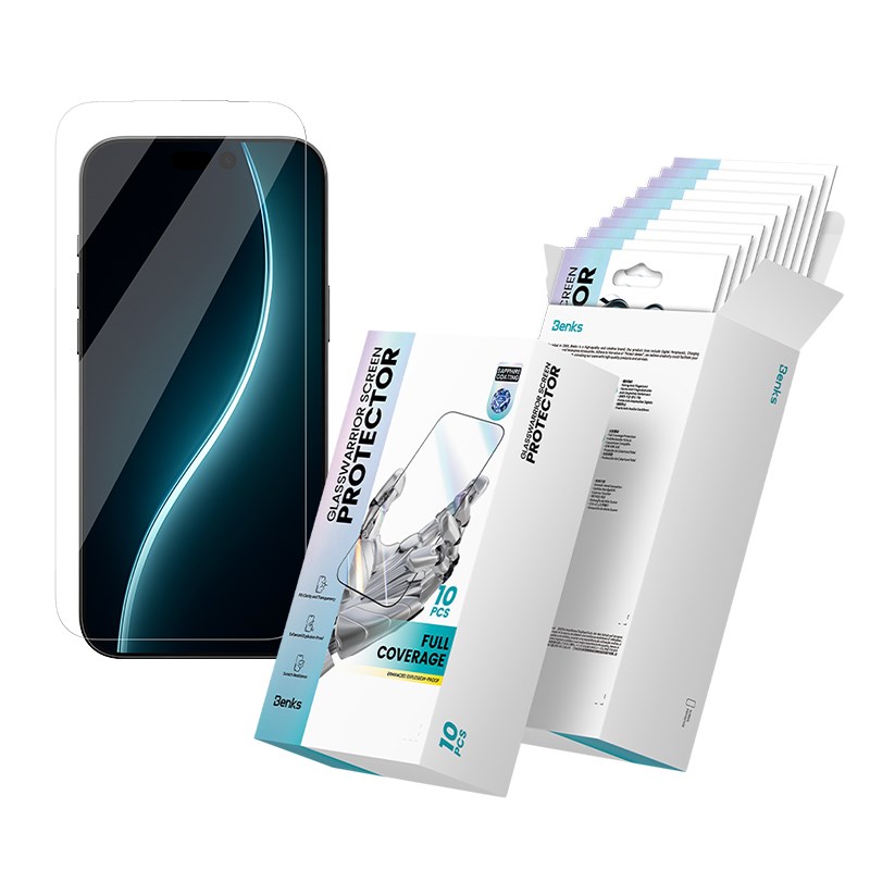 Apple iPhone 17 Pro Benks Glass Warrior Safir Coating 0.3mm Cam Ekran Koruyucu 10'lu Paket