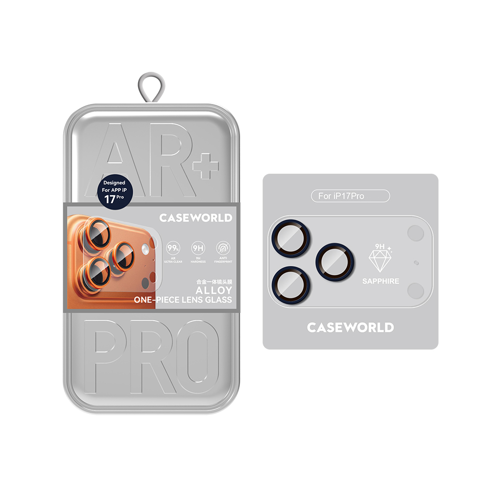 Apple iPhone 17 Pro CaseWorld Alloy Sapphire Safir One-Piece Anti Reflective Safir Kamera Lens Koruyucu