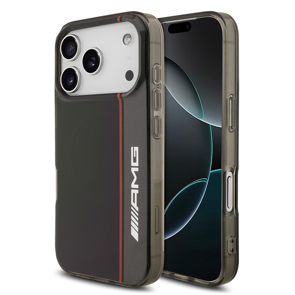 Apple iPhone 17 Pro Kılıf AMG Orjinal Lisanslı M-safe Şarj Özellikli IML Baskı Logolu Çift Katmanlı Bow Lines Kapak