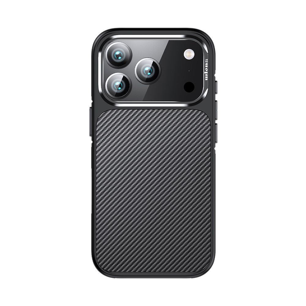Apple iPhone 17 Pro Kılıf Karbon Fiber Görünümlü Wlons Marin Kapak