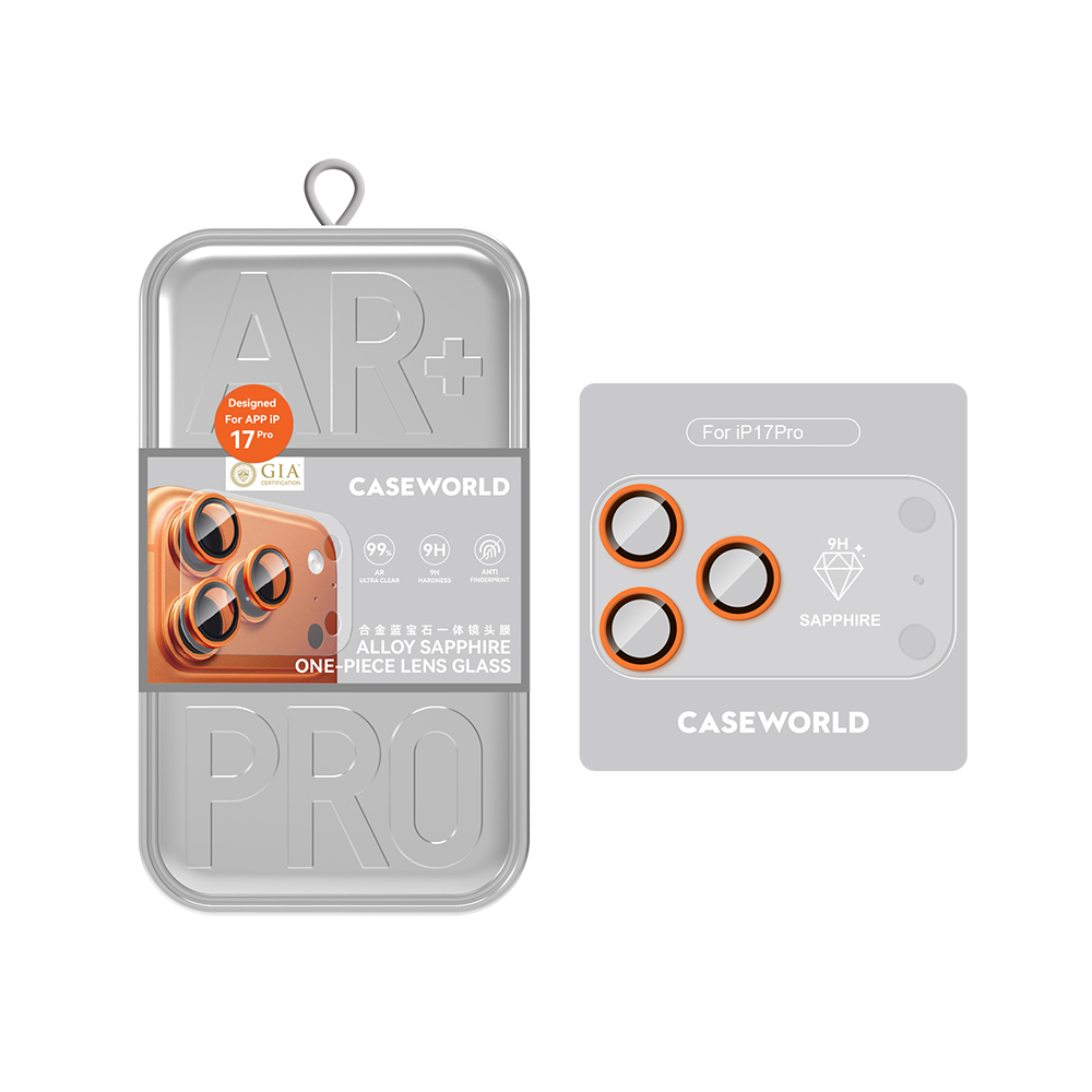 Apple iPhone 17 Pro Max CaseWorld Alloy Sapphire Safir One-Piece Anti Reflective Safir Kamera Lens Koruyucu