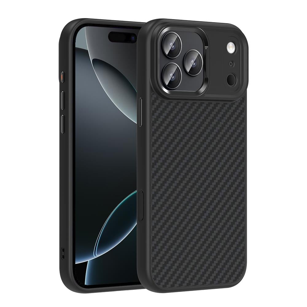 Apple iPhone 17 Pro Max Kılıf M-Safe Şarj Özellikli Karbon Fiber Görünümlü Zore Truva Silikon Kapak