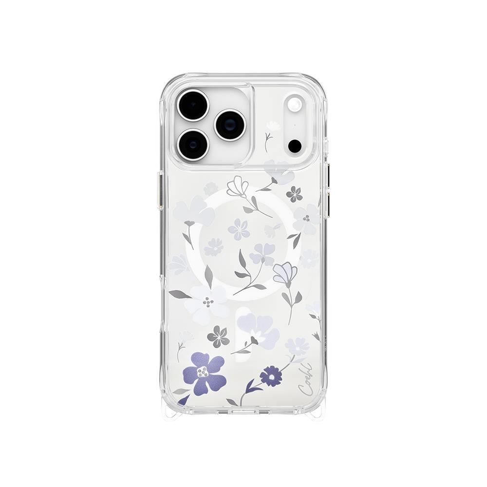 Apple iPhone 17 Pro Max Kılıf M-safe Şarj Özellikli Şeffaf Arka Yüzey Çiçekli Coehl Amara Kapak