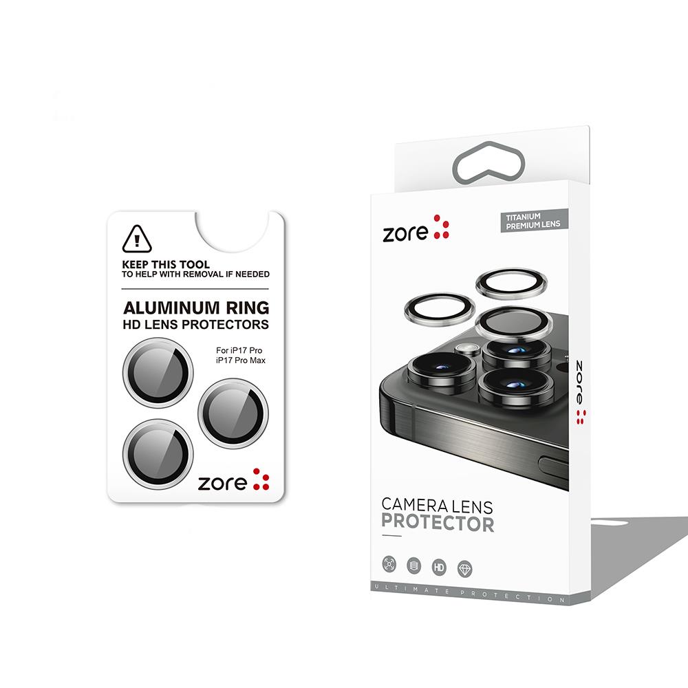 Apple iPhone 17 Pro Zore CL-12 Premium Safir Parmak İzi Bırakmayan Anti-Reflective Kamera Lens Koruyucu