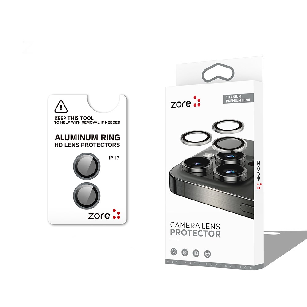 Apple iPhone 17 Zore CL-12 Premium Safir Parmak İzi Bırakmayan Anti-Reflective Kamera Lens Koruyucu