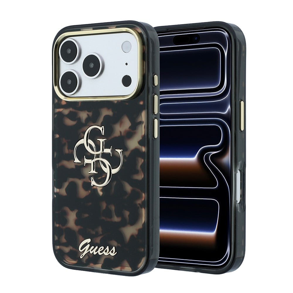 Apple iPhone 18 Pro Kılıf Guess Orjinal Lisanslı Yazı ve 4G Büyük Metal Logolu Silikon Kapak