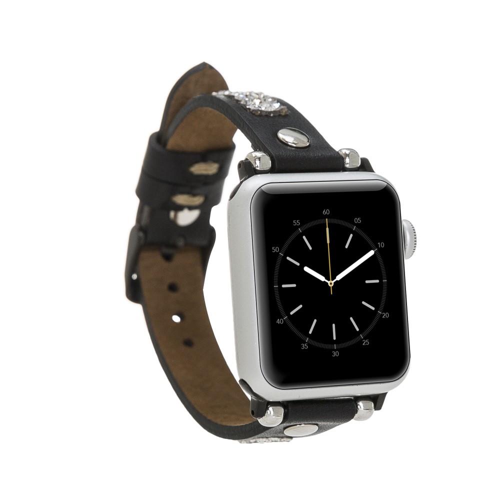 Bouletta Apple Watch Uyumlu Deri Kordon 38-40-41mm Taşlı ST RST1