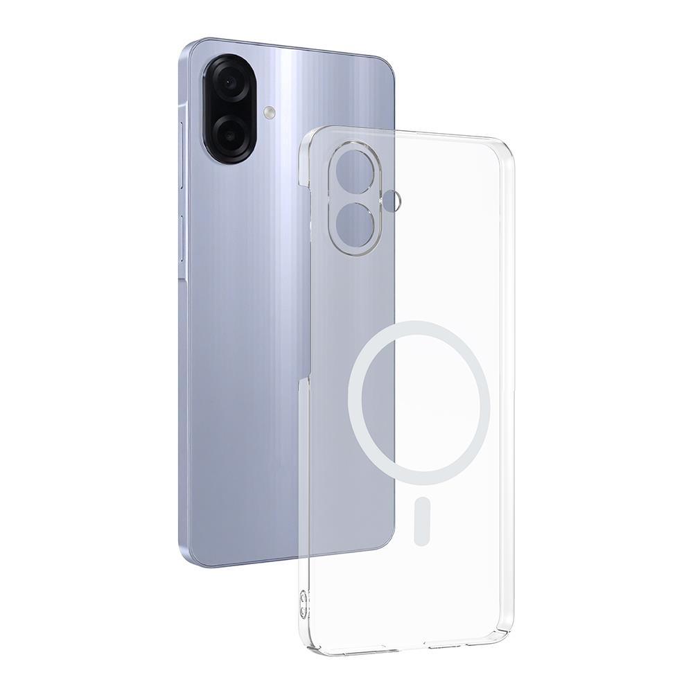 Galaxy A07 Kamera Korumalı M-Safe Şarj Özellikli Şeffaf Zore London Sert PC Kapak