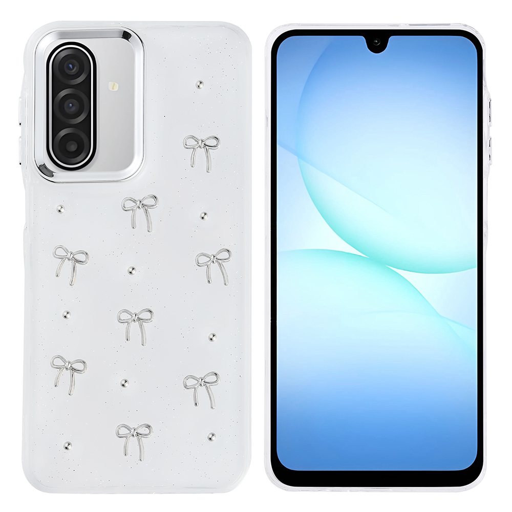 Galaxy A17 Kılıf Airbag Tasarımlı Simli Şeffaf Zore Kutup Kapak