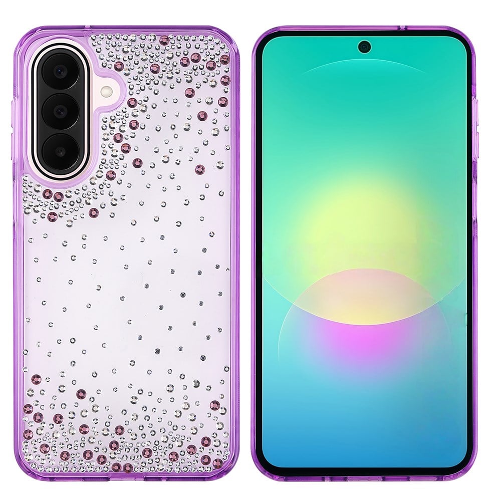 Galaxy A27 Kılıf Airbag Tasarımlı Damla Taşlı Şeffaf Zore Pera Silikon Kapak