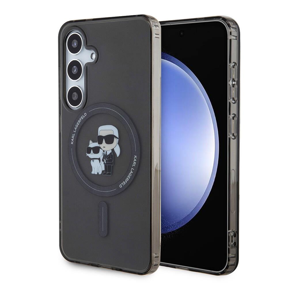 Galaxy S24 Kılıf Karl Lagerfeld Orjinal Lisanslı M-safe Şarj Özellikli Karl & Choupette IML Baskılı Kapak