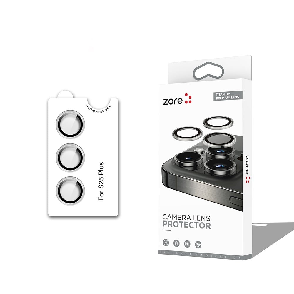 Galaxy S25 Plus Zore CL-12 Premium Safir Parmak İzi Bırakmayan Anti-Reflective Kamera Lens Koruyucu