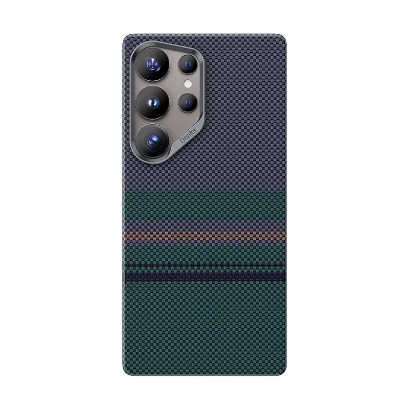 Galaxy S25 Ultra Kılıf M-safe Şarj Özellikli Karbon Fiber Tasarımlı Benks Aurora ArmorAir Kevlar Kapak