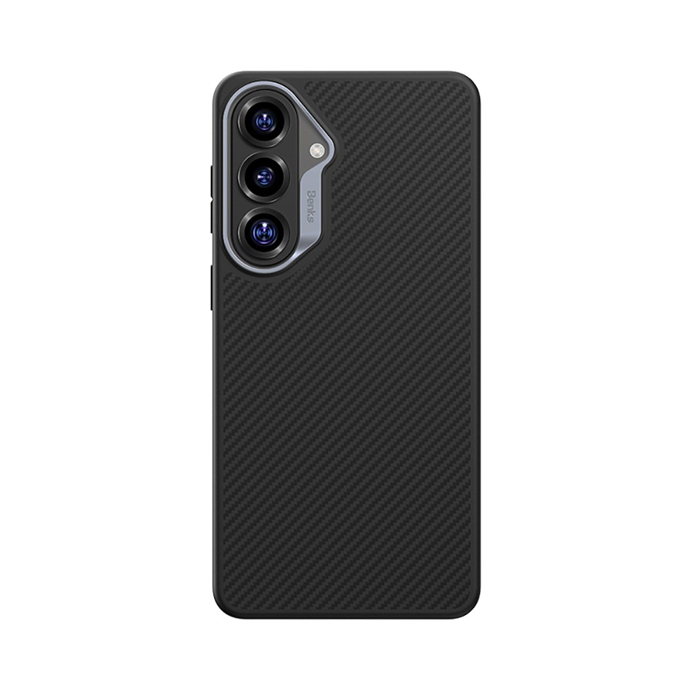 Galaxy S26 Kılıf Karbon Fiber M-safe Şarj Özellikli Benks Hybrid ArmorPro 600D Kevlar Kapak