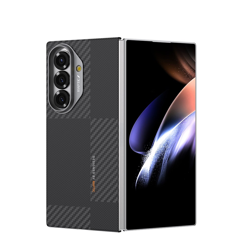 Galaxy Z Fold 7 Kılıf M-safe Şarj Özellikli 600D Metal Kamera Çerçeveli Raptic Aramid Karbon Fiber Geotik Serisi Kapak