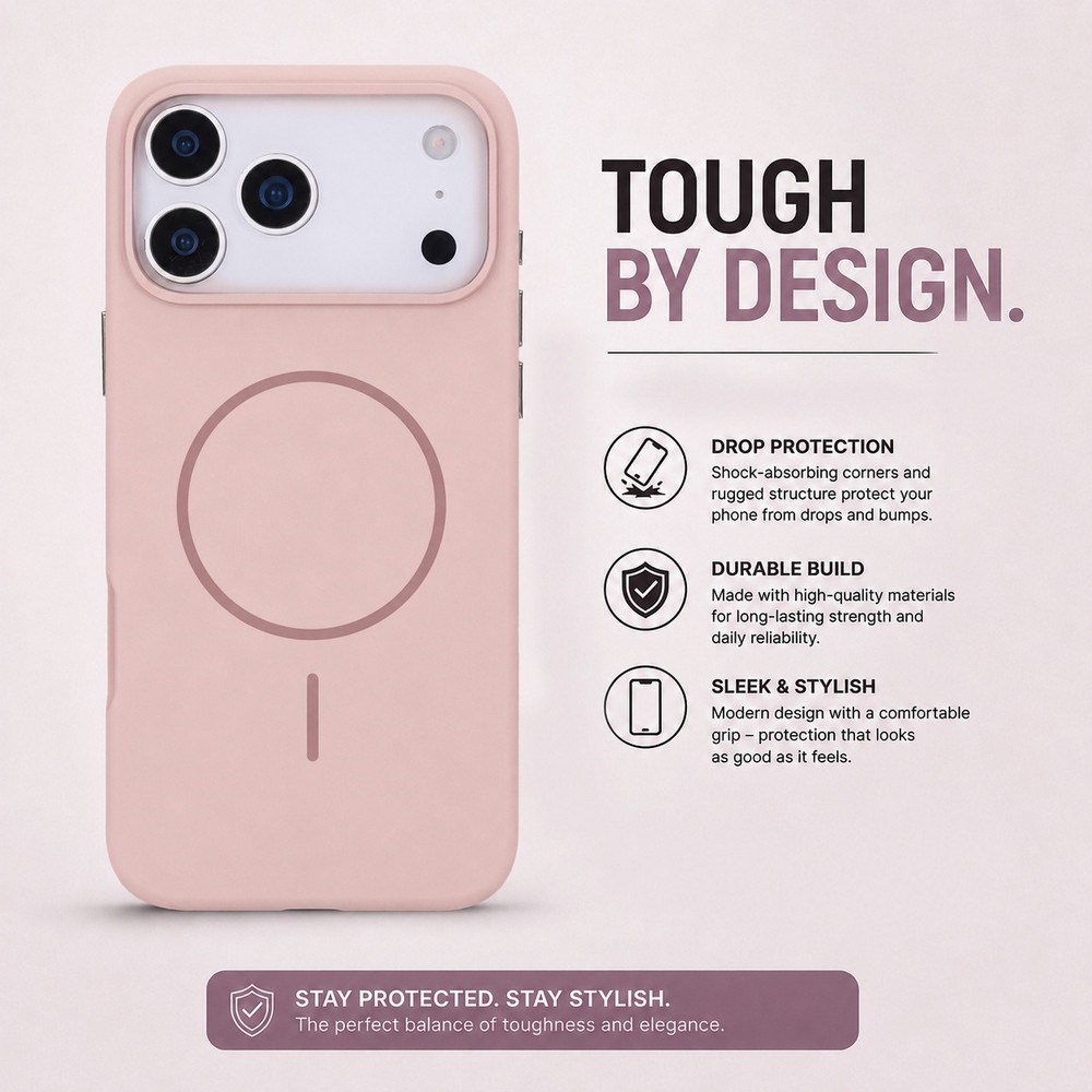 Koen iPhone 17 Pro Max Uyumlu MagSafe Kılıf – Kablosuz Şarj Destekli, Köşe Koruma Darbe Emici, Şeffaf Mat Premium Telefon Kılıfı, Bej Rengi