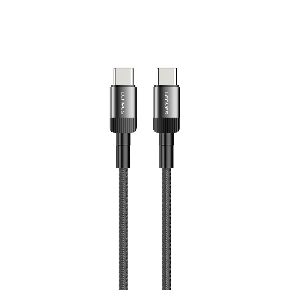 Lenyes LC546 Type-C to Type-C Örgü Tasarımlı Hızlı Şarj Özellikli Data ve Şarj Kablosu 60W 1M