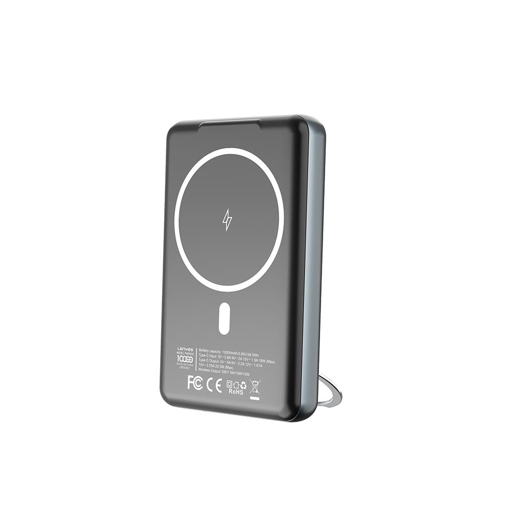 Lenyes PW1001D PD 22.5W Hızlı Şarj Özellikli Standlı Wireless Powerbank 15W 10000mAh