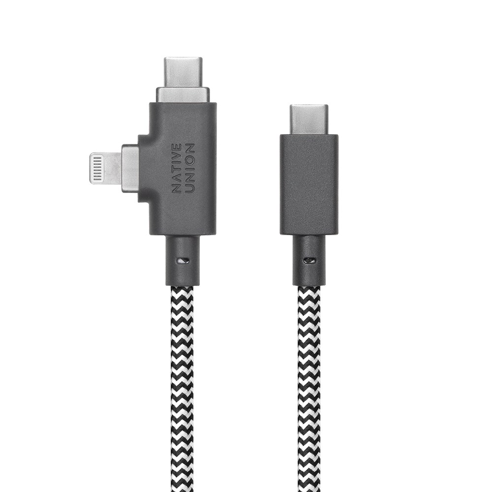 Native Union Belt Serisi Duo Pro Type-C to Type-C - Lightning Şarj Kablosu 240W 2.4M