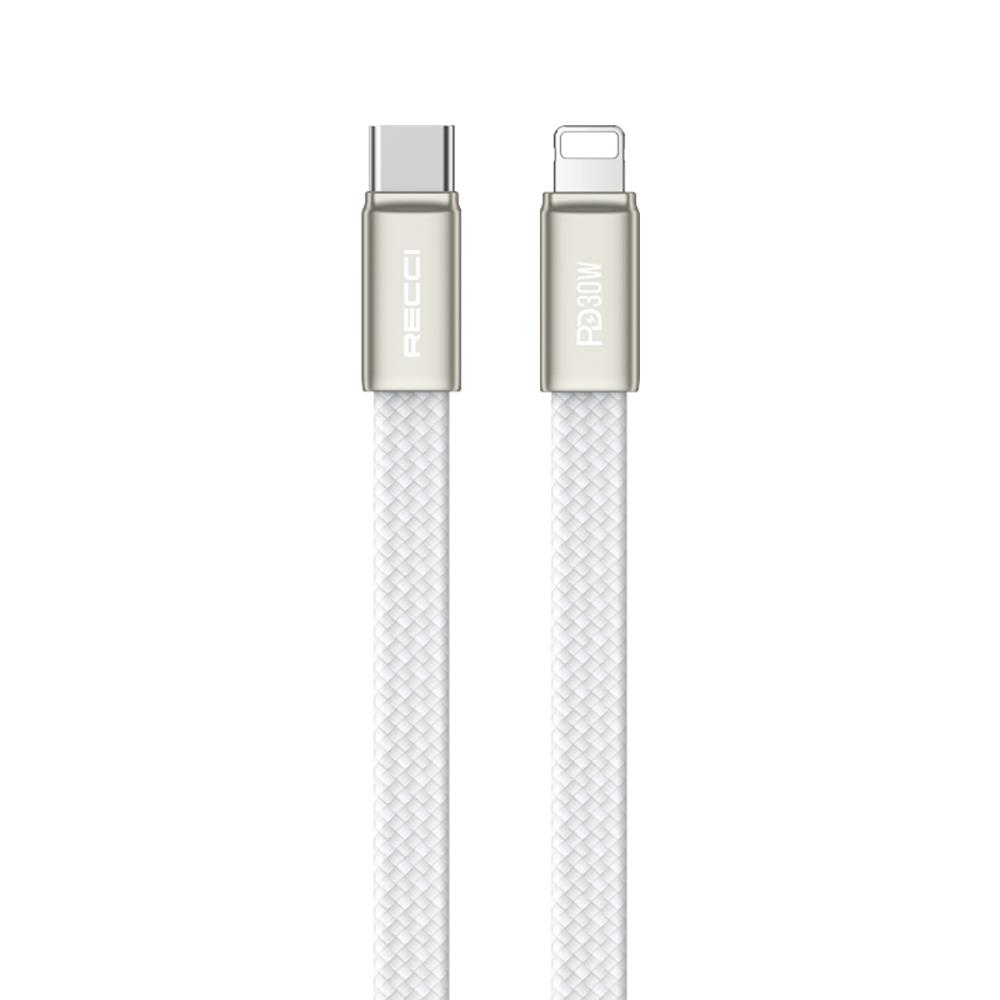 Recci RS55CL Type-C to Lightning PD Hızlı Şarj Özellikli Data ve Şarj Kablosu 30W 1M