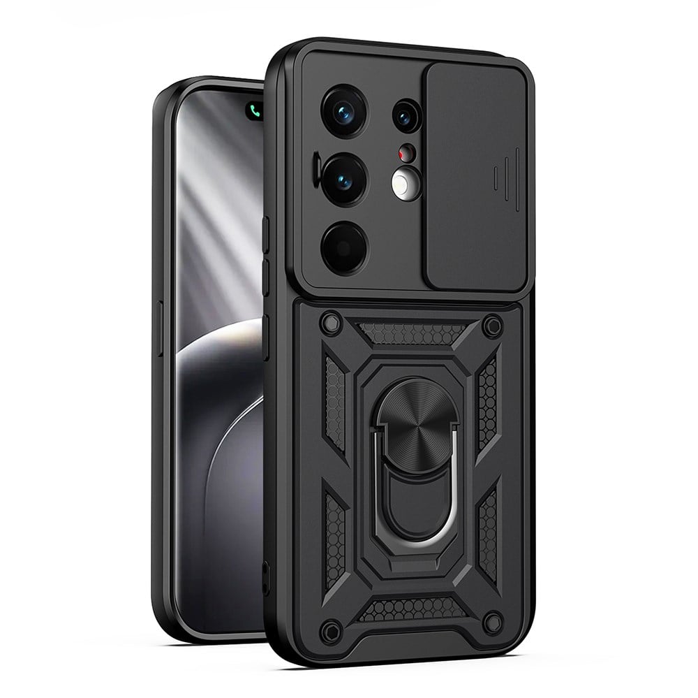 Tecno Camon 50 Pro Kılıf Magnetik Standlı Kamera Korumalı Zore Sürgülü Vega Kapak