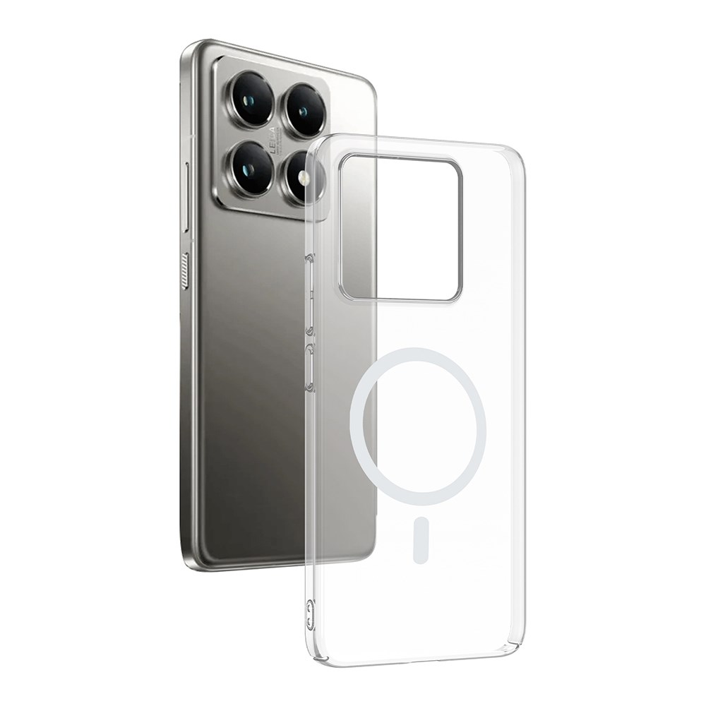 Xiaomi 14T Kamera Korumalı M-Safe Şarj Özellikli Şeffaf Zore London Sert PC Kapak