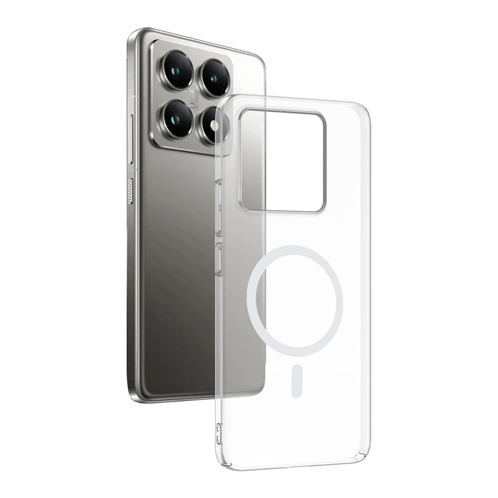 Xiaomi 14T Pro Kamera Korumalı M-Safe Şarj Özellikli Şeffaf Zore London Sert PC Kapak