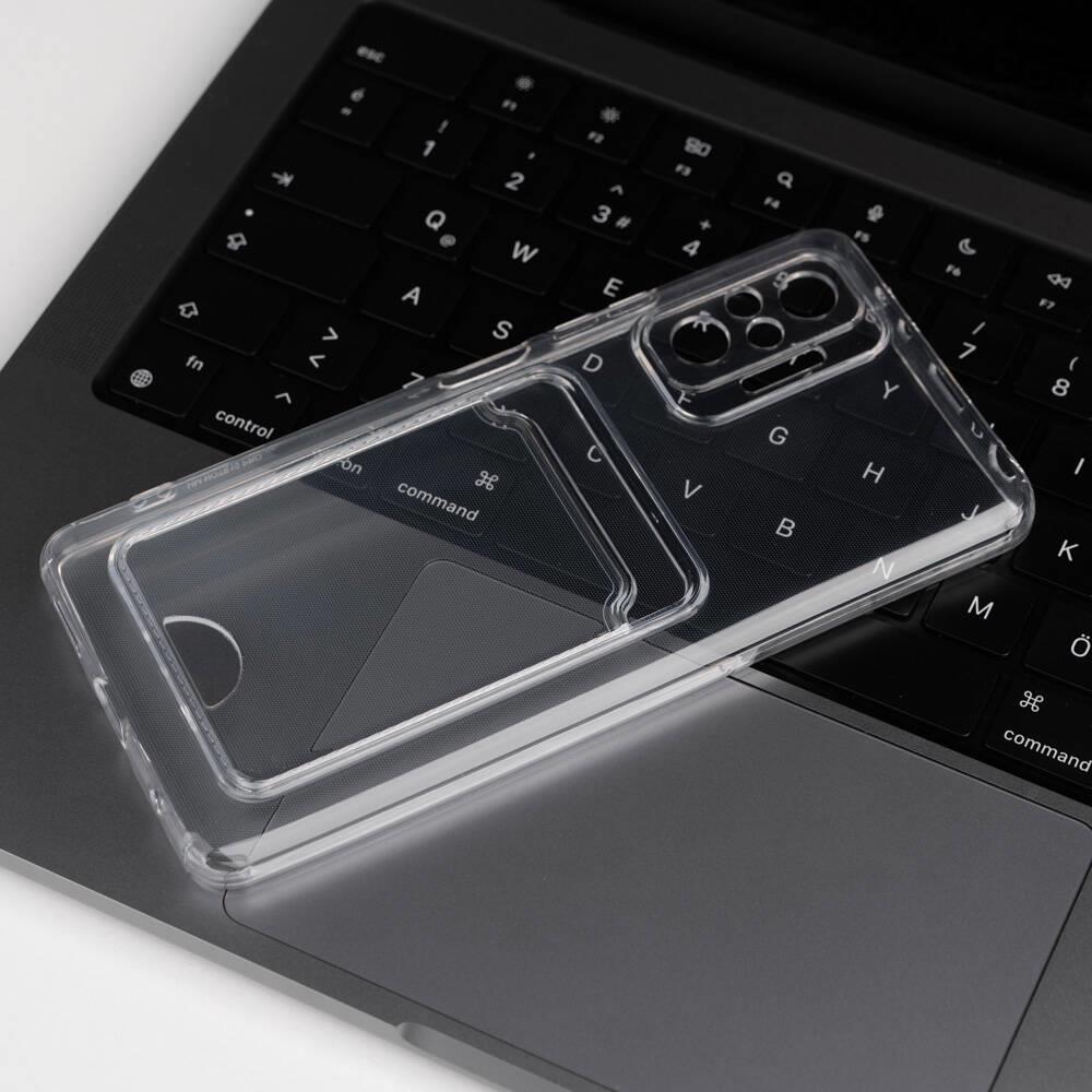 Xiaomi Redmi Note 10 Pro Kılıf Kartlıklı Şeffaf Zore Setra Clear Silikon Kapak