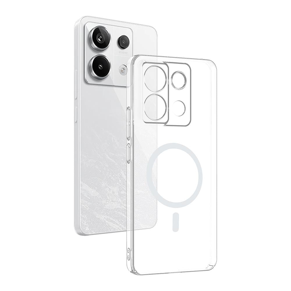 Xiaomi Redmi Note 13 Pro 4G Kamera Korumalı M-Safe Şarj Özellikli Şeffaf Zore London Sert PC Kapak