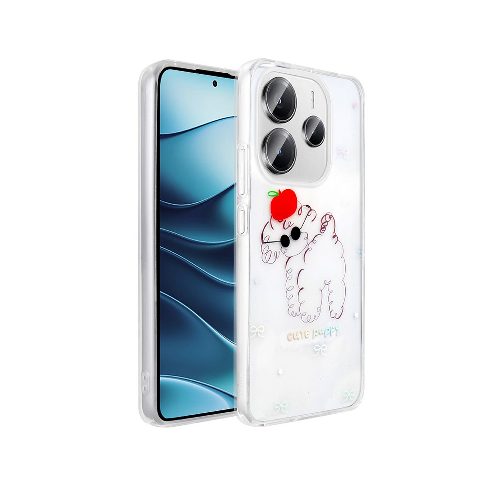 Xiaomi Redmi Note 14 4G Kılıf Şeffaf Figürlü Zore Folk Sert Kapak