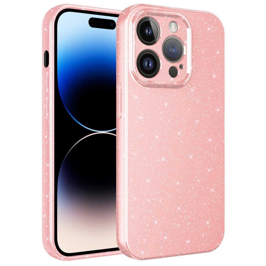 Apple iPhone 14 Pro Max Kılıf Kamera Korumalı Simli Lüks Zore Koton Kapak