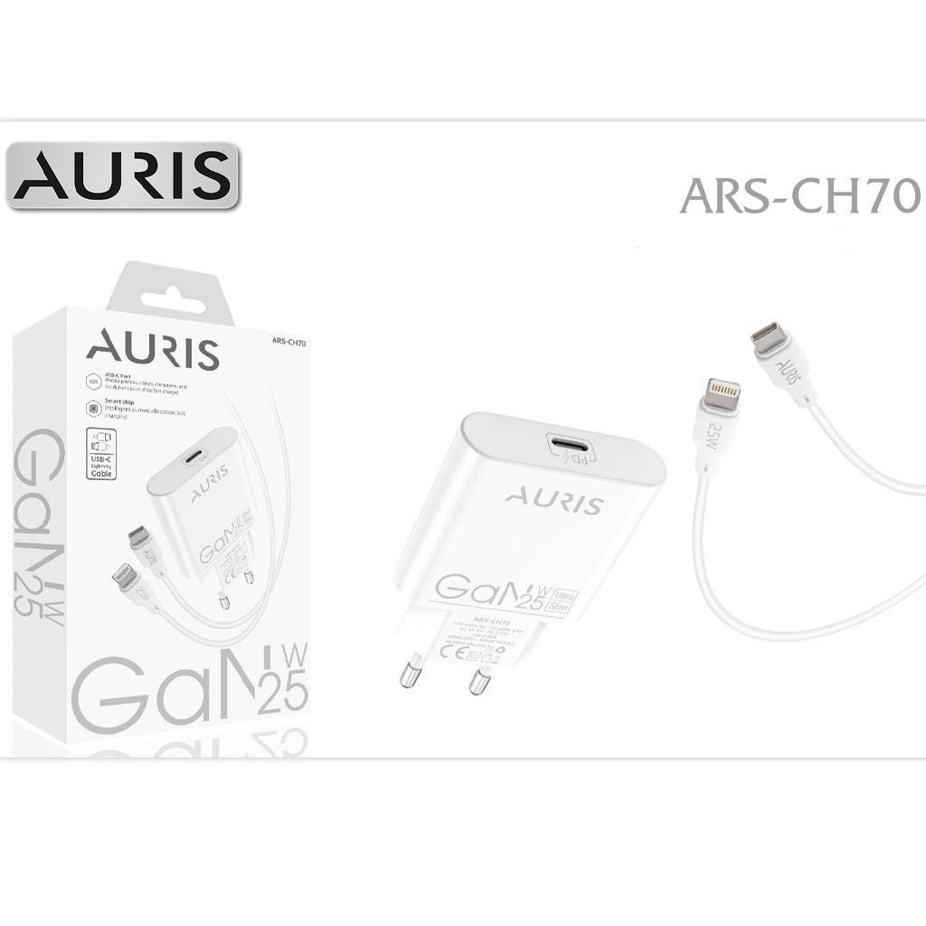 Auris ARS-CH70 Type-C to Lightning 25W GaN Ultra Slim Şarj Seti