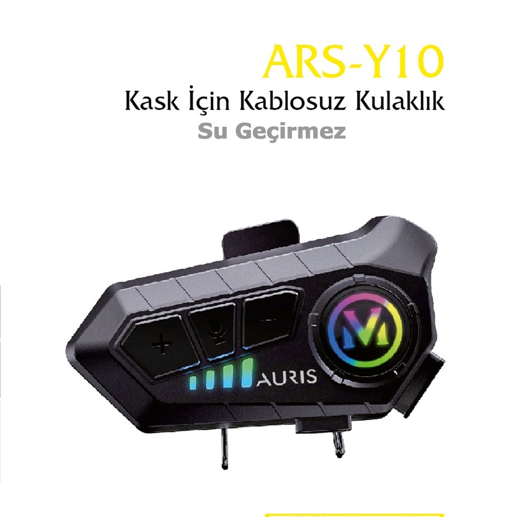 Auris ARS-Y10 Kask İçin Kablosuz Kulaklık Su Geçirmez Motosiklet İntercom