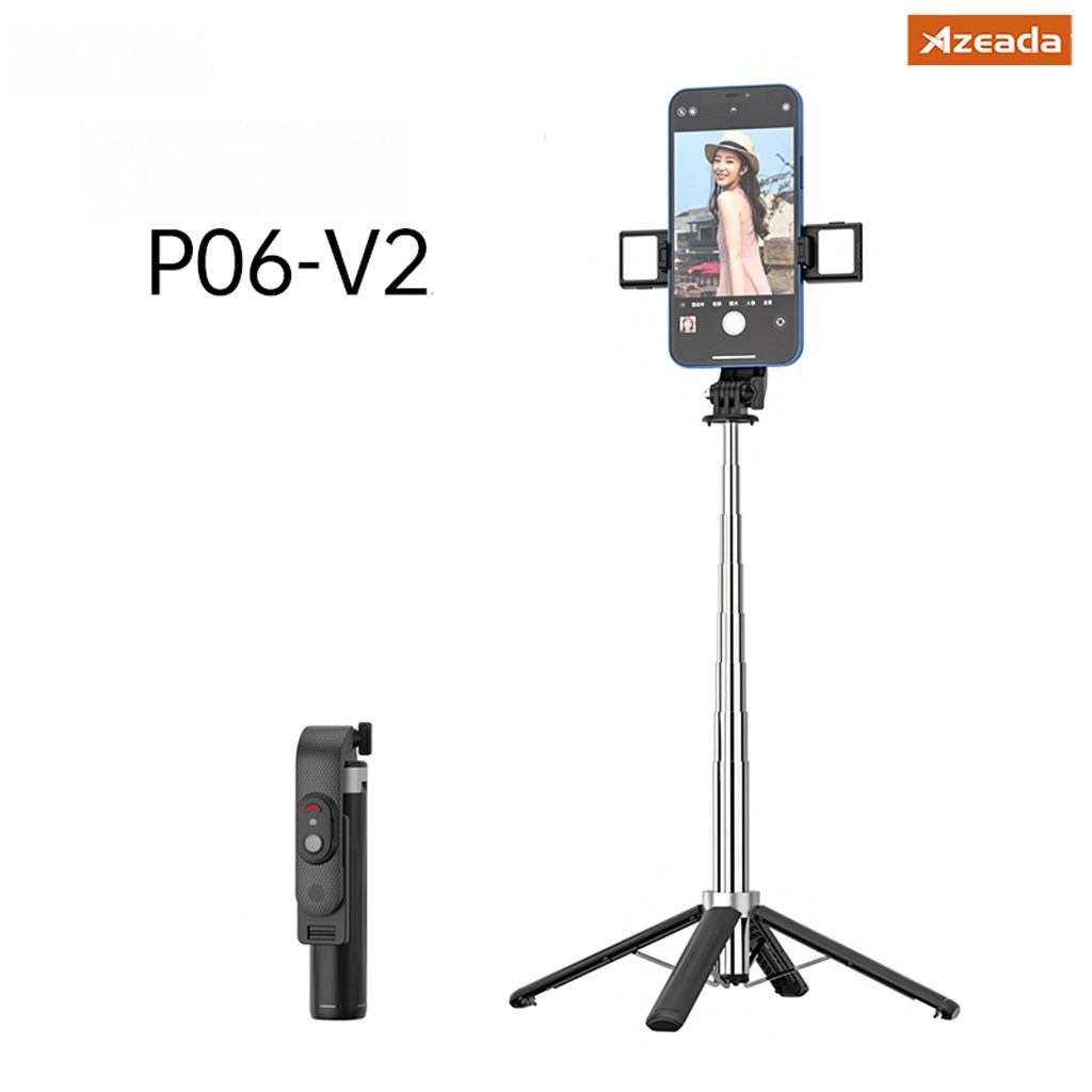 Azeada PD-P06 V2 Çift Ledli Uzaktan Kumandalı 104cm 4 Ayak Tripod Katlanır Selfie Çubuğu