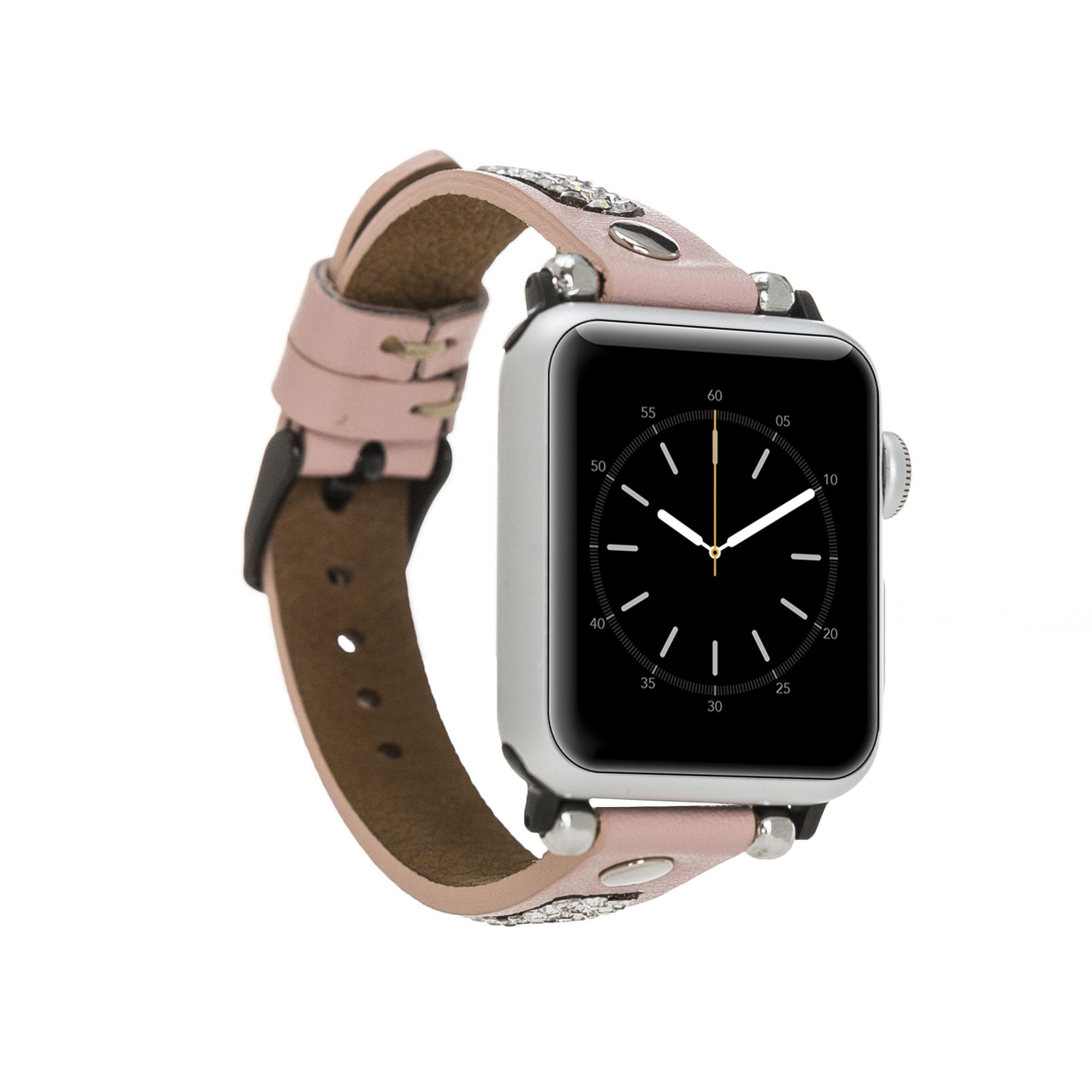 Bouletta Apple Watch Uyumlu Deri Kordon 38-40-41mm Taşlı ST NU2