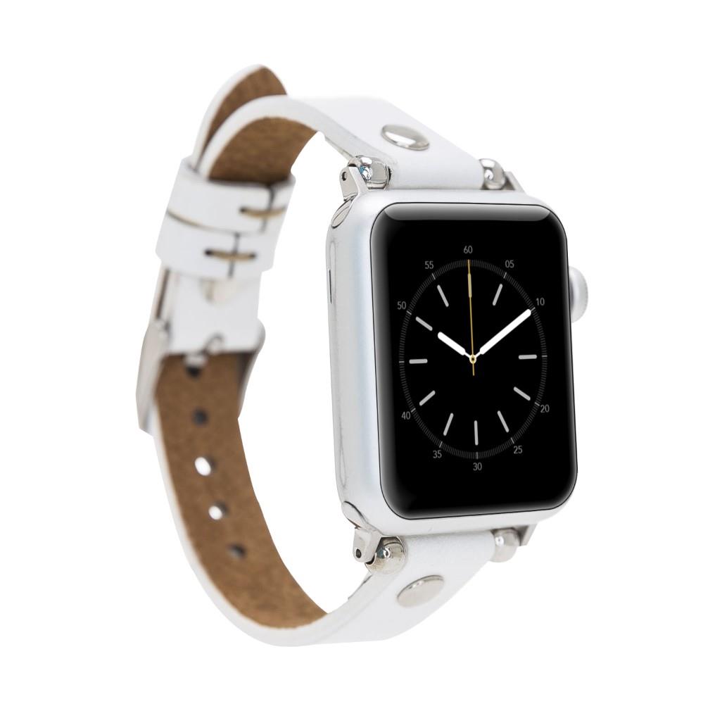 Bouletta Apple Watch Uyumlu Deri Kordon 38-40-41mm ST F3 Beyaz