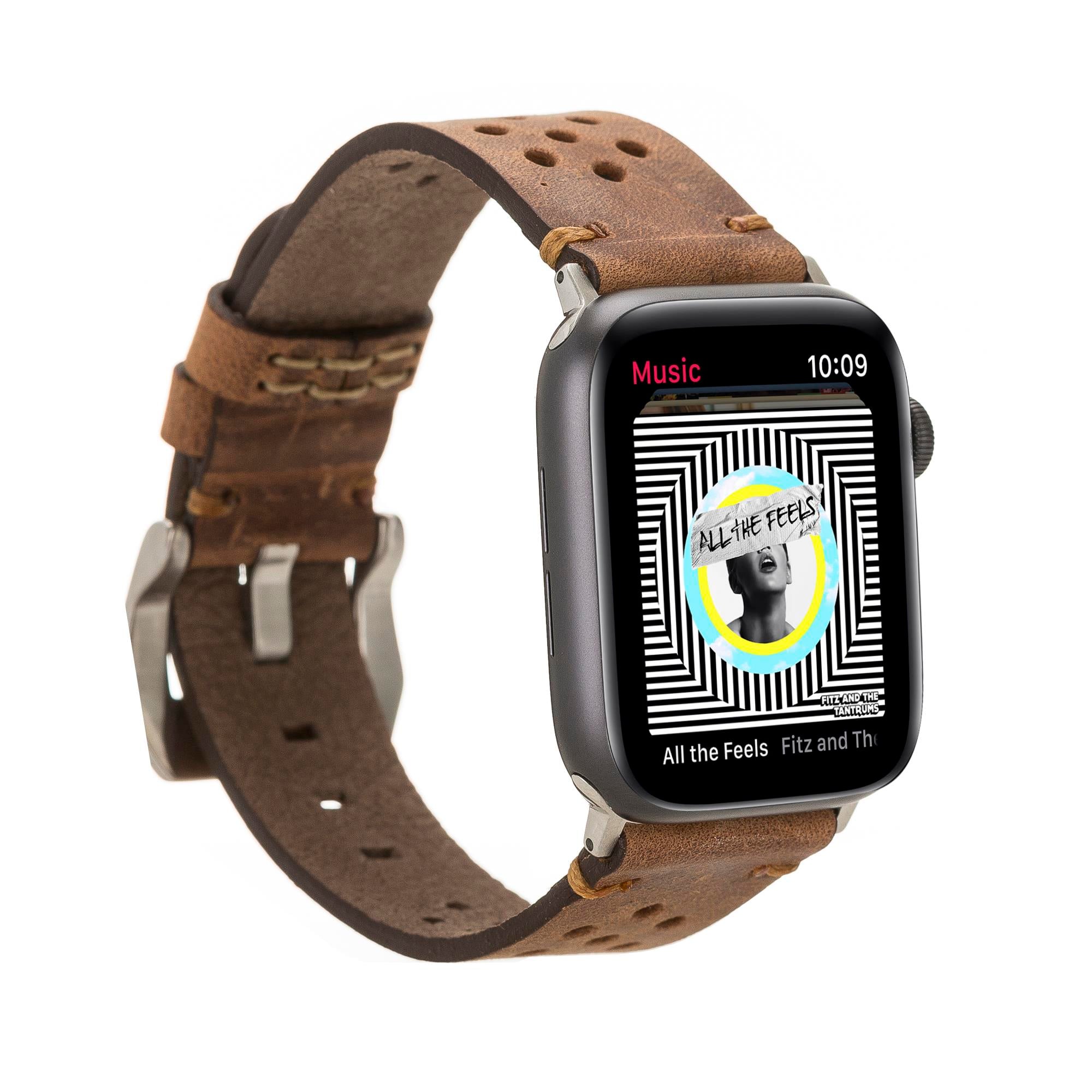 Bouletta Apple Watch Uyumlu Deri Kordon Vigo 42-44-45mm G2 Kahve