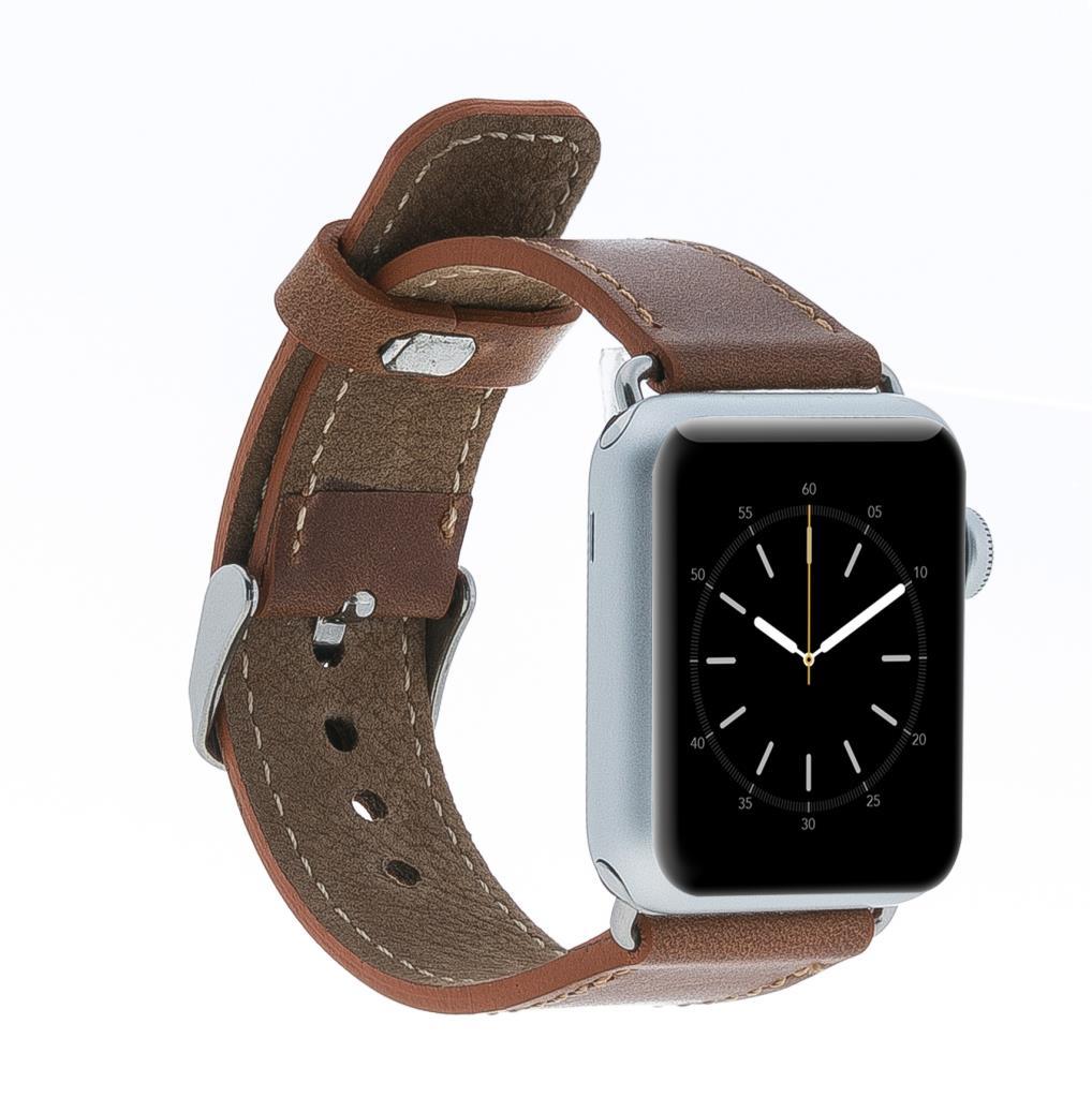 Bouletta Apple Watch Uyumlu Deri Kordon 42-44-45mm CZ02 Kahve