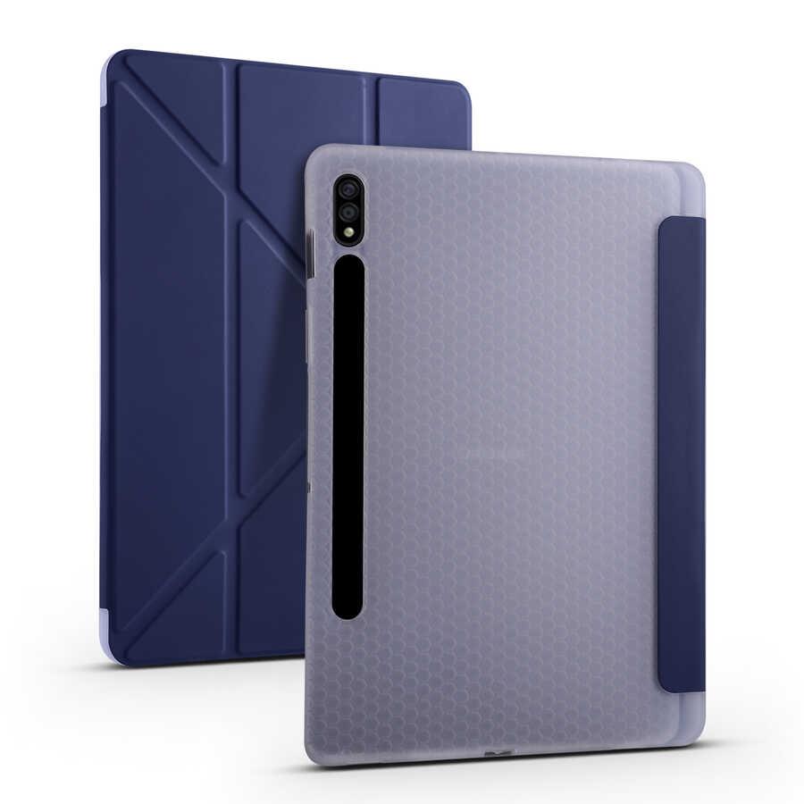 Galaxy Tab S7 T870 Kılıf Zore Tri Folding Kalem Bölmeli Standlı Kılıf