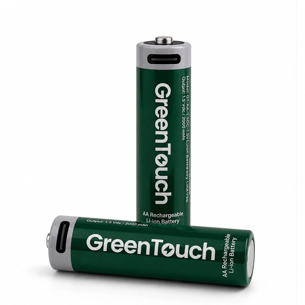 Greentouch Type-C Şarj Girişli 2000mAh AA Kalem Pil (2'li Paket)